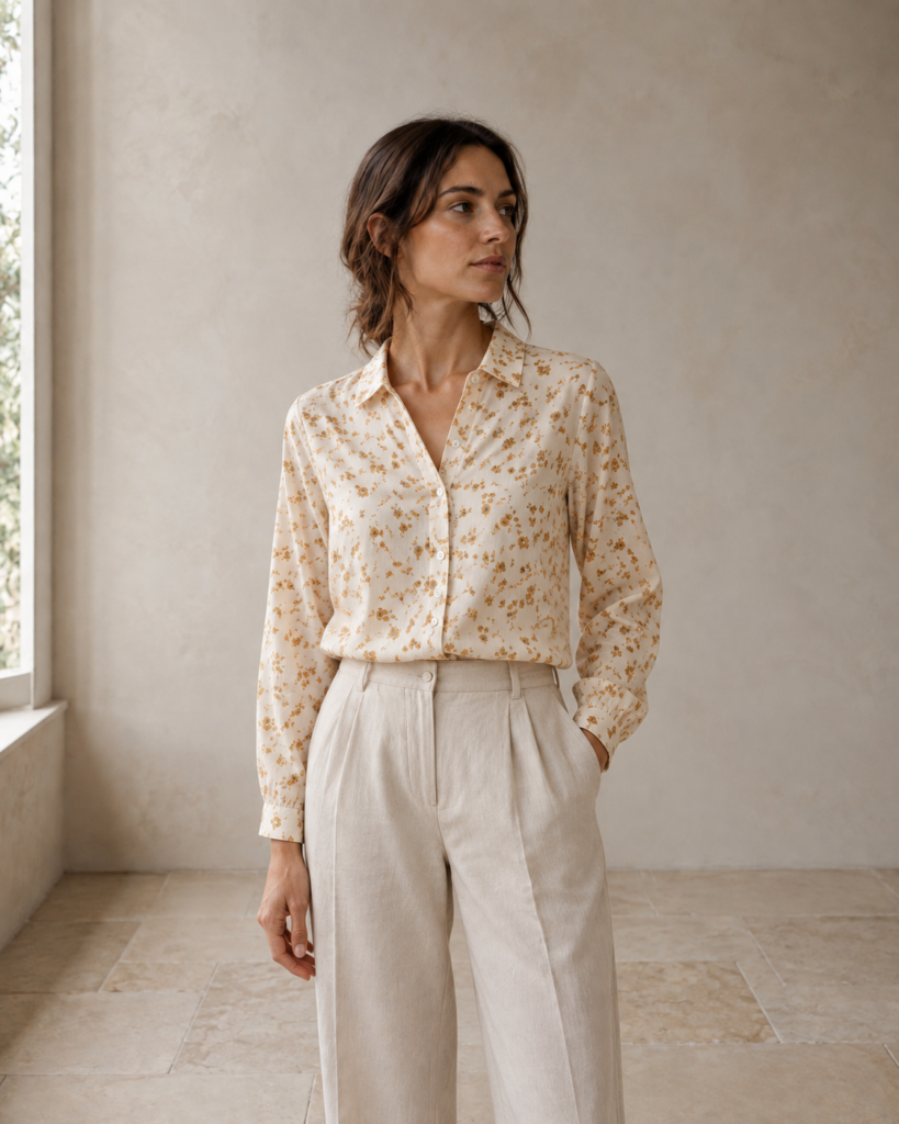Floral Cotton Blouse — front view