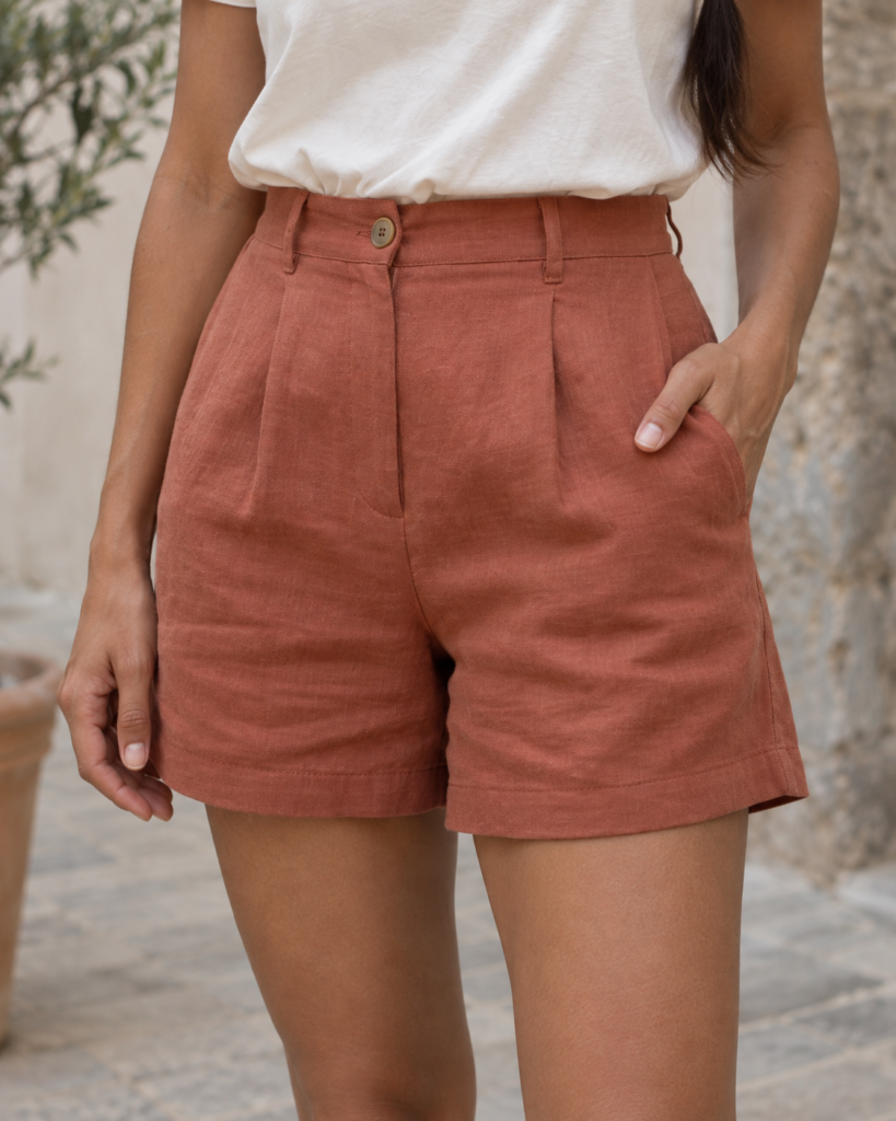 Natural linen texture and considered garment details